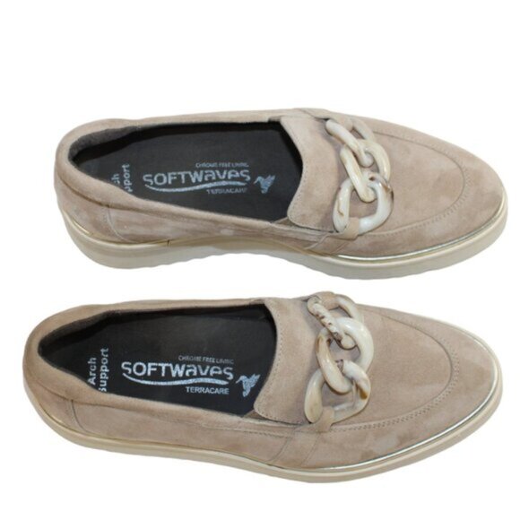 Softwaves Sahara Tan Suede Platform Loafer, Size 36 (US 6) - Picture 10 of 12